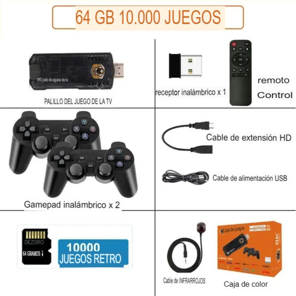 2 Controles + Consola Box TV&Game Stick