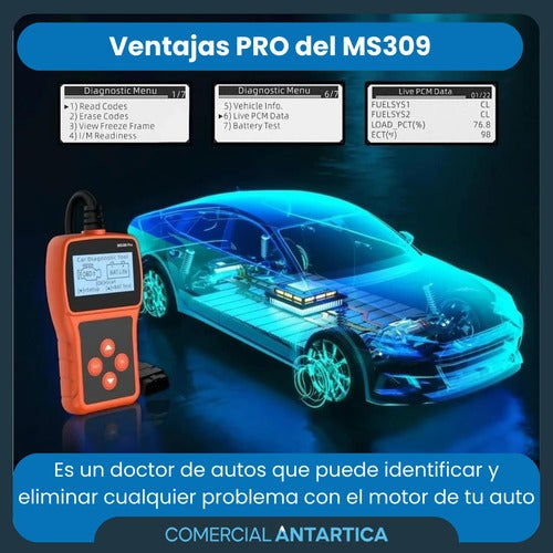 Scanner Automotriz OBDII MS309 Pro